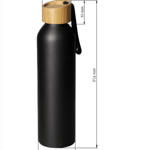 Aluminium Black Bottle With Wooden Cap
